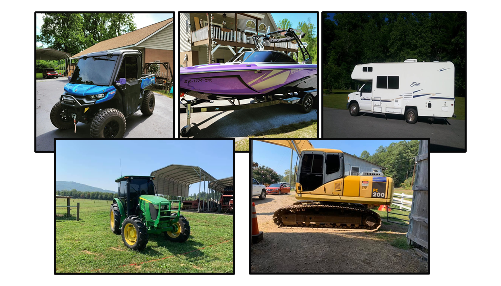 window tinting on golf cart, boat, RV, tractor and bulldozer